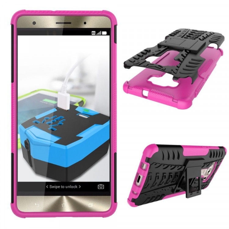 Чехол Hybrid Armor для ASUS Zenfone 3 Deluxe ZS570KL (черный + розовый)