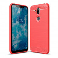 Чехол-накладка Carbon Fibre для Nokia 8.1 (красный) Чехол-накладка Carbon Fibre для Nokia 8.1 (красный)