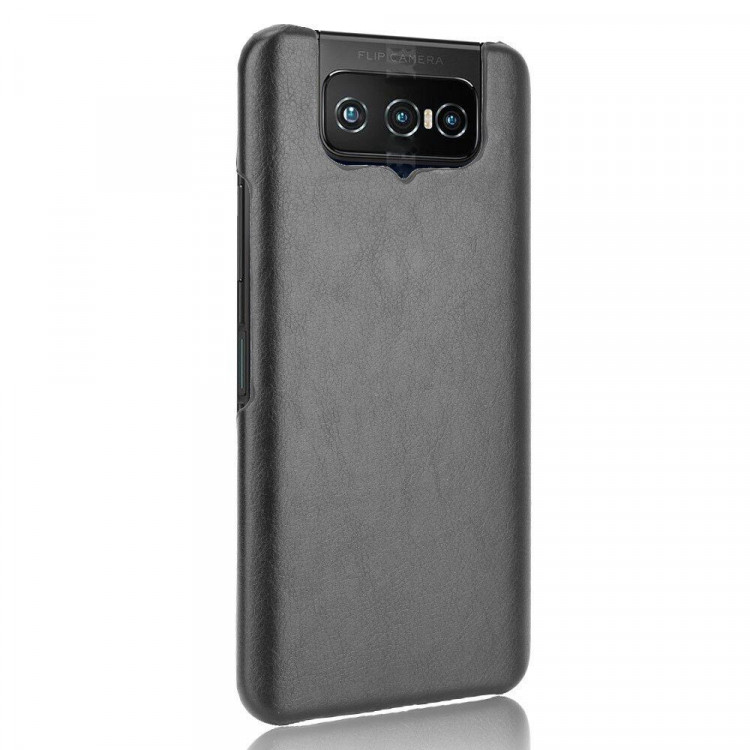 Кожаная накладка-чехол для Asus Zenfone 7 ZS670KS / Zenfone 7 Pro ZS671KS (черный)