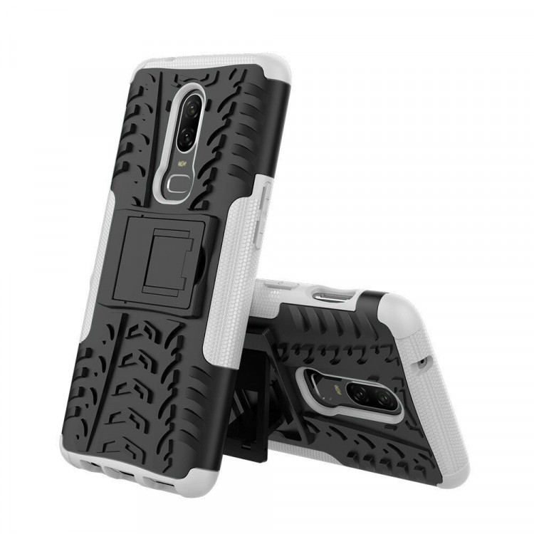 Чехол Hybrid Armor для OnePlus 6 (черный + белый)