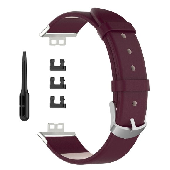 Кожаный ремешок для Huawei Watch Fit TIA-B09 (темно-красный) Кожаный ремешок для Huawei Watch Fit TIA-B09 (темно-красный)