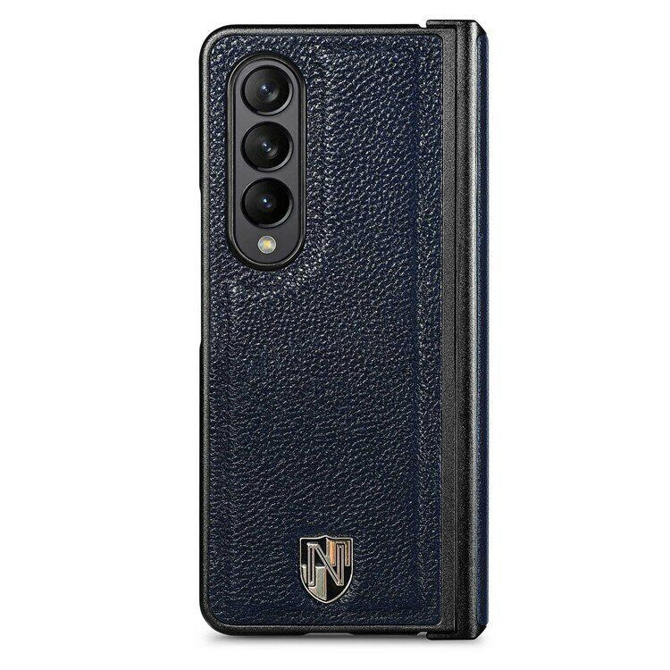 Чехол из натуральной кожи для Samsung Galaxy Z Fold4 (темно-синий)