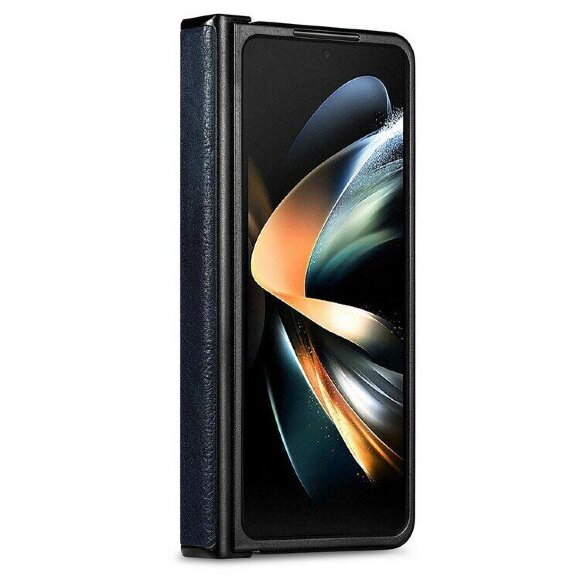 Чехол из натуральной кожи для Samsung Galaxy Z Fold4 (темно-синий)