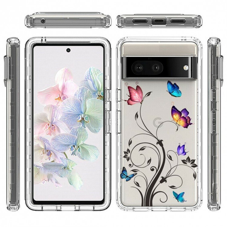 Чехол Butterfly Pattern для Google Pixel 6a (Tree and Butterfly)
