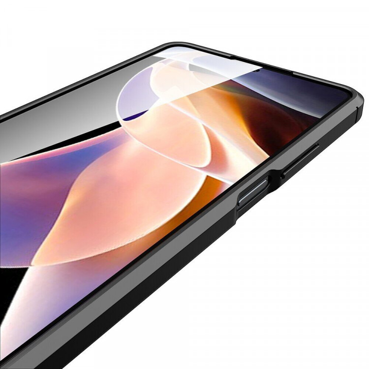 Чехол-накладка Litchi Grain для Xiaomi Poco F4 (темно-синий)