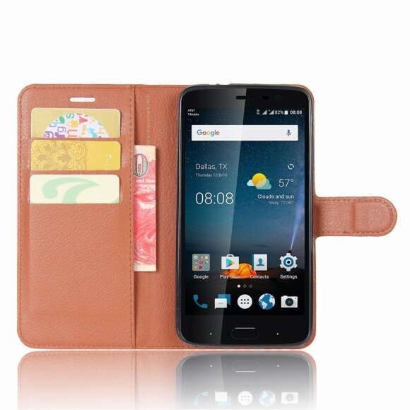 Чехол с визитницей для ZTE Blade V8 Pro (коричневый)