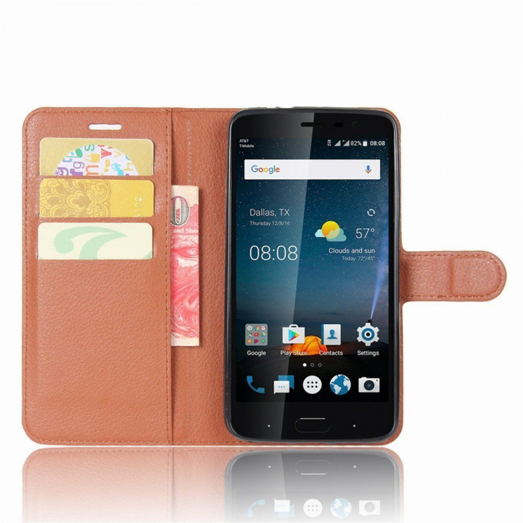 Чехол с визитницей для ZTE Blade V8 Pro (коричневый)