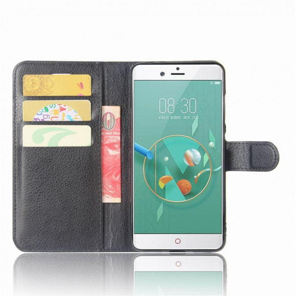 Чехол с визитницей для ZTE Nubia Z17 mini (черный) Чехол с визитницей для ZTE Nubia Z17 mini (черный)