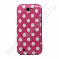 Чехол Polka для Samsung Galaxy Note / Note 2 (белый/малиновый)