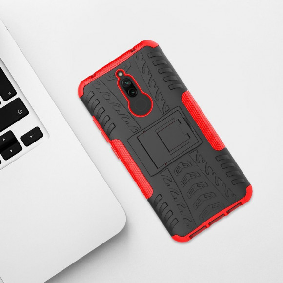 Чехол Hybrid Armor для Xiaomi Redmi 8 / Redmi 8A (черный + красный)