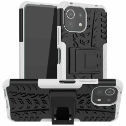 Чехол Hybrid Armor для Xiaomi Mi 11 Lite / Xiaomi Mi 11 Lite 5G (черный + белый)
