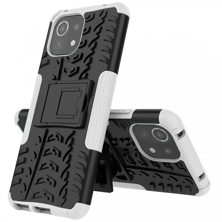 Чехол Hybrid Armor для Xiaomi Mi 11 Lite / Xiaomi Mi 11 Lite 5G (черный + белый)