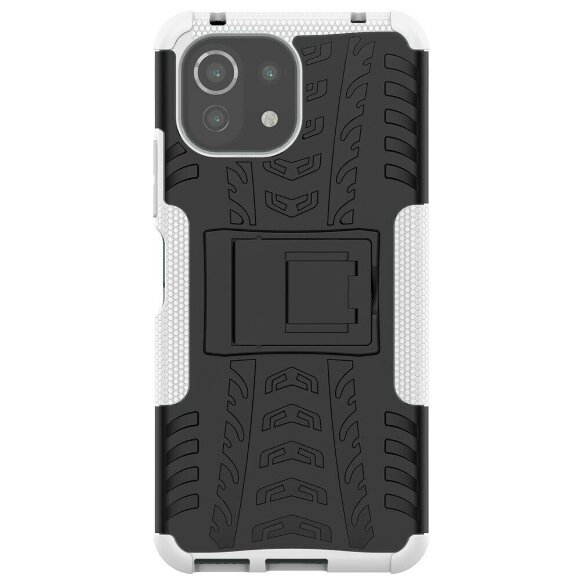 Чехол Hybrid Armor для Xiaomi Mi 11 Lite / Xiaomi Mi 11 Lite 5G (черный + белый)