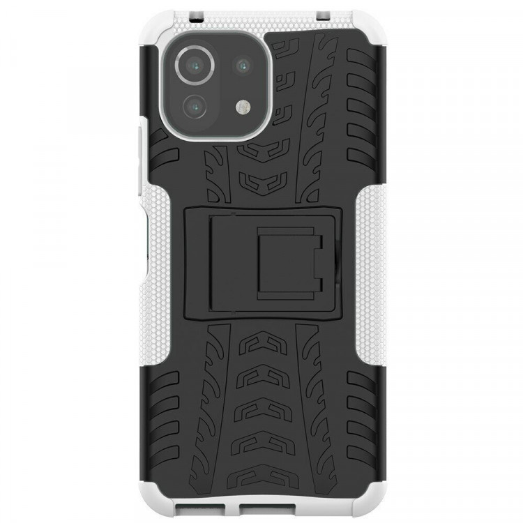 Чехол Hybrid Armor для Xiaomi Mi 11 Lite / Xiaomi Mi 11 Lite 5G (черный + белый)