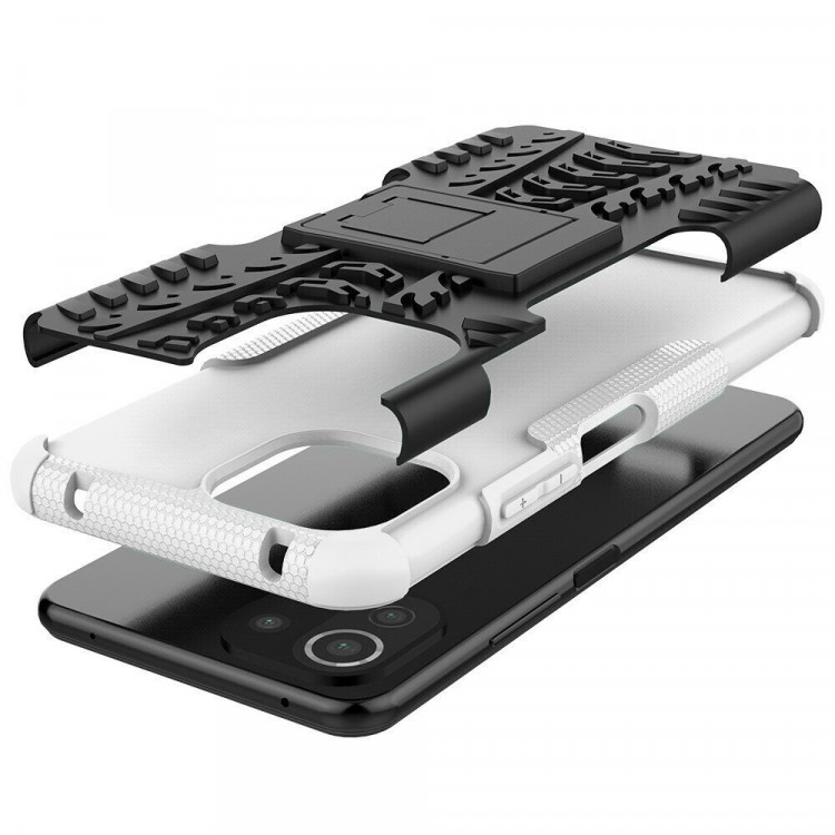 Чехол Hybrid Armor для Xiaomi Mi 11 Lite / Xiaomi Mi 11 Lite 5G (черный + белый)