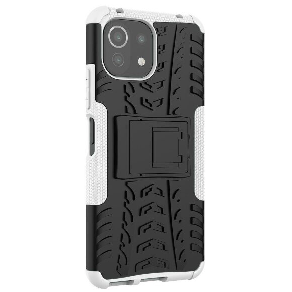 Чехол Hybrid Armor для Xiaomi Mi 11 Lite / Xiaomi Mi 11 Lite 5G (черный + белый)