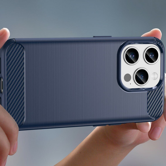 Чехол-накладка Carbon Fibre для iPhone 15 Pro Max (темно-синий) Чехол-накладка Carbon Fibre для iPhone 15 Pro Max (темно-синий)