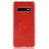Кожаная накладка-чехол Litchi Texture для Samsung Galaxy S10 (красный)