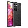 Чехол-накладка Litchi Grain для Samsung Galaxy S21 Ultra (черный)