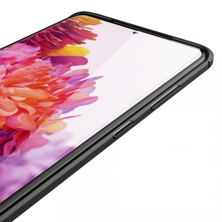 Чехол-накладка Litchi Grain для Samsung Galaxy S21 Ultra (черный)