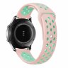 Двухцветный силиконовый ремешок для Samsung Gear S3 Frontier / S3 Classic / Galaxy Watch 46мм / Watch 3 (45мм) (розовый+зеленый)