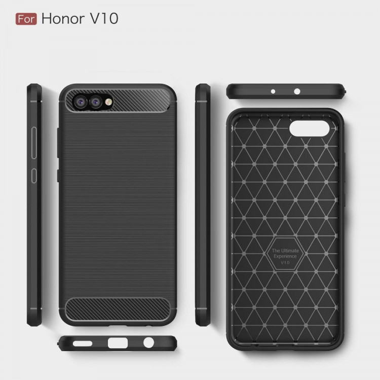 Чехол-накладка Carbon Fibre для Huawei Honor V10 / Honor View 10 (черный)
