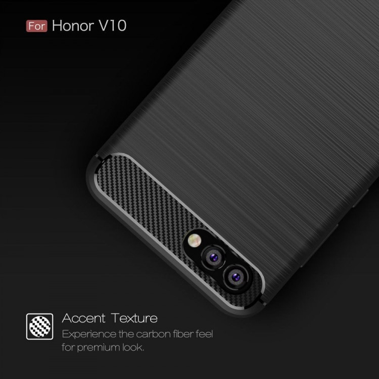 Чехол-накладка Carbon Fibre для Huawei Honor V10 / Honor View 10 (черный)