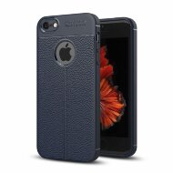 Чехол-накладка Litchi Grain для iPhone 5 / 5S / SE (темно-синий)