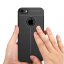 Чехол-накладка Litchi Grain для iPhone 5 / 5S / SE (темно-синий)