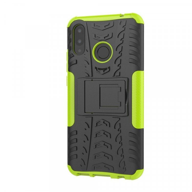 Чехол Hybrid Armor для Huawei Nova 3i / P Smart+ (Plus) (черный + зеленый)