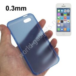 Тонкий пластиковый чехол для iPhone 5C (голубой)