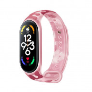 Камуфляжный силиконовый ремешок для Xiaomi Mi Band 7 (розовый)
