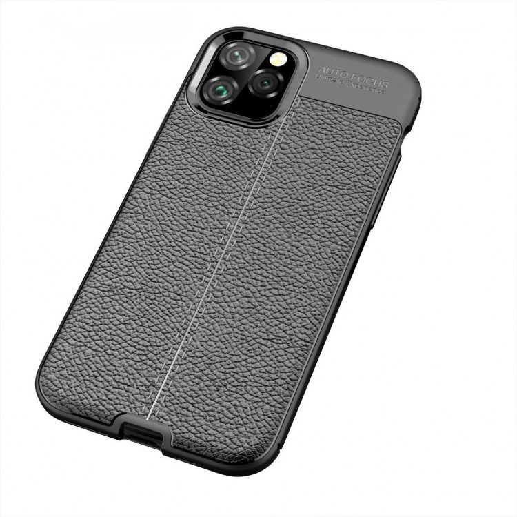Чехол-накладка Litchi Grain для iPhone 11 Pro (черный)