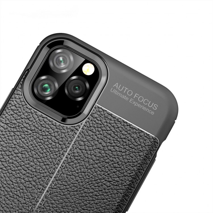 Чехол-накладка Litchi Grain для iPhone 11 Pro (черный)