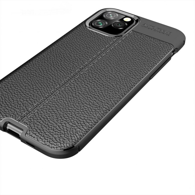 Чехол-накладка Litchi Grain для iPhone 11 Pro (черный)