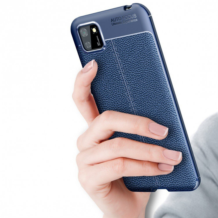 Чехол-накладка Litchi Grain для Huawei Y5p / Honor 9S  (темно-синий)