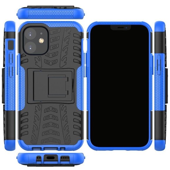 Чехол Hybrid Armor для iPhone 12 mini (черный + голубой) Чехол Hybrid Armor для iPhone 12 mini (черный + голубой)