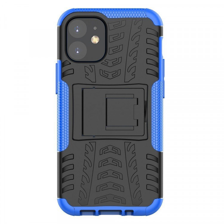 Чехол Hybrid Armor для iPhone 12 mini (черный + голубой)