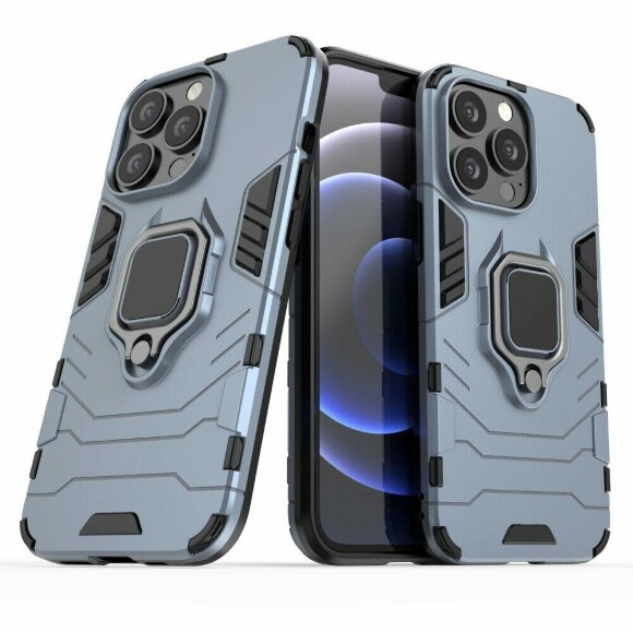 Чехол Armor Ring Holder для iPhone 13 Pro (темно-синий)