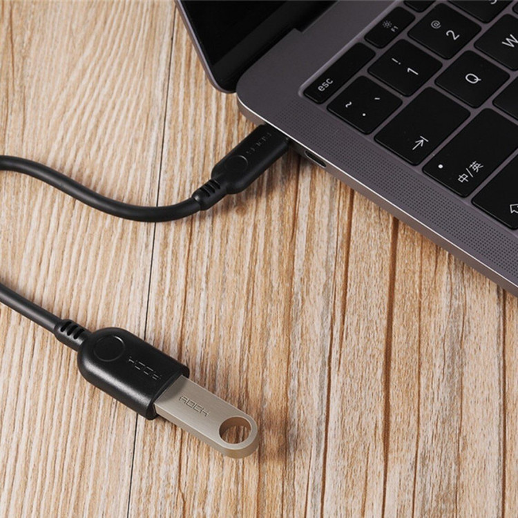 Адаптер Rock Type-C 3.0 Male - USB 3.0 Female (20см.)