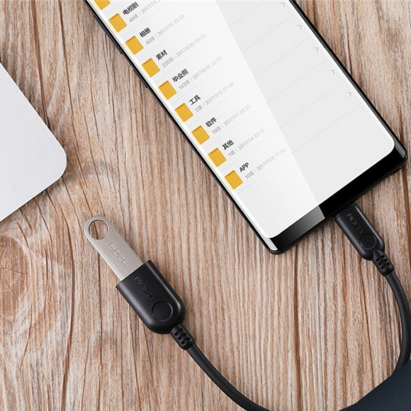 Адаптер Rock Type-C 3.0 Male - USB 3.0 Female (20см.)