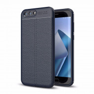 Чехол-накладка Litchi Grain для Asus Zenfone 4 ZE554KL (темно-синий)
