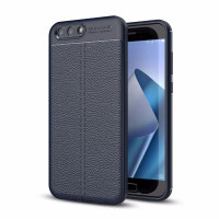 Чехол-накладка Litchi Grain для Asus Zenfone 4 ZE554KL (темно-синий)