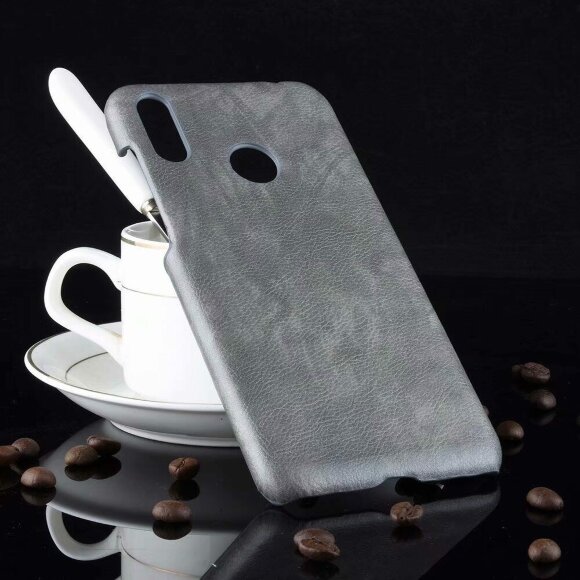 Кожаная накладка-чехол Litchi Texture для ASUS Zenfone Max (M2) ZB633KL (серый)