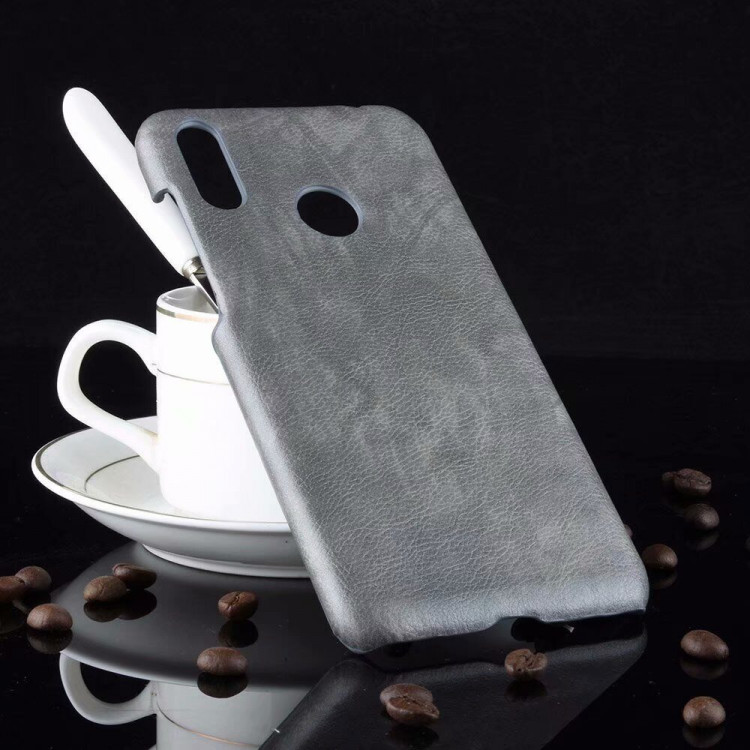 Кожаная накладка-чехол Litchi Texture для ASUS Zenfone Max (M2) ZB633KL (серый)