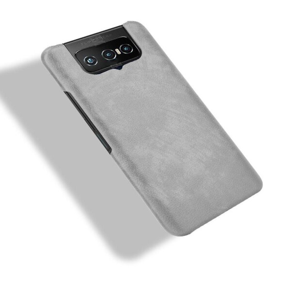 Кожаная накладка-чехол для Asus Zenfone 7 ZS670KS / Zenfone 7 Pro ZS671KS (серый) Кожаная накладка-чехол для Asus Zenfone 7 ZS670KS / Zenfone 7 Pro ZS671KS (серый)