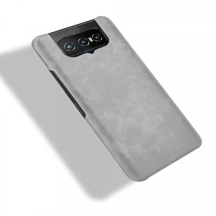 Кожаная накладка-чехол для Asus Zenfone 7 ZS670KS / Zenfone 7 Pro ZS671KS (серый)