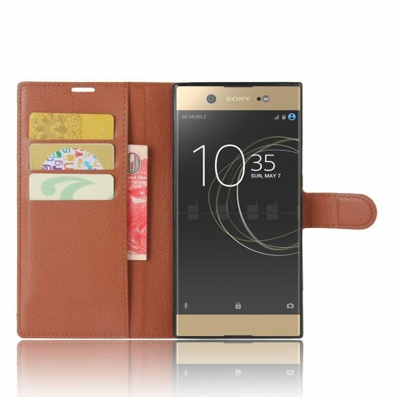 Чехол с визитницей для Sony Xperia XA1 Ultra (коричневый) Чехол с визитницей для Sony Xperia XA1 Ultra (коричневый)
