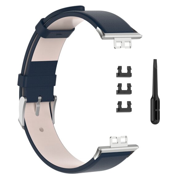 Кожаный ремешок для Huawei Watch Fit TIA-B09 (темно-синий) Кожаный ремешок для Huawei Watch Fit TIA-B09 (темно-синий)