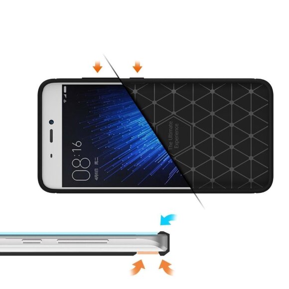 Чехол-накладка Carbon Fibre для Xiaomi Mi5 (серый)